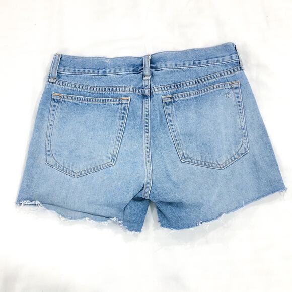 Rag & Bone Boyfriend Rye Denim Destroyed Shorts - Picture 3 of 9